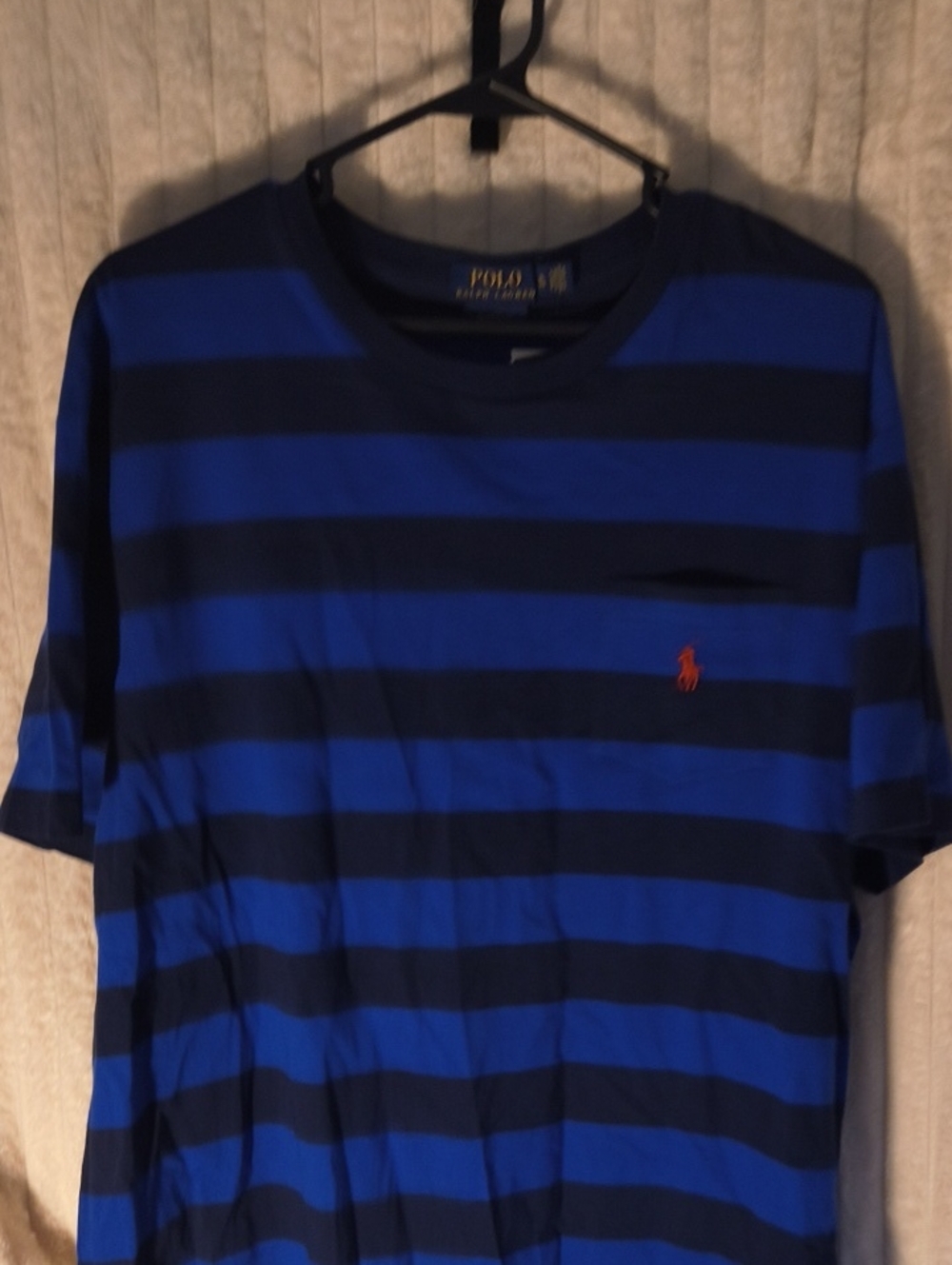 Polo by Ralph Lauren Blue & Navy Striped Tee with Red Pony Logo